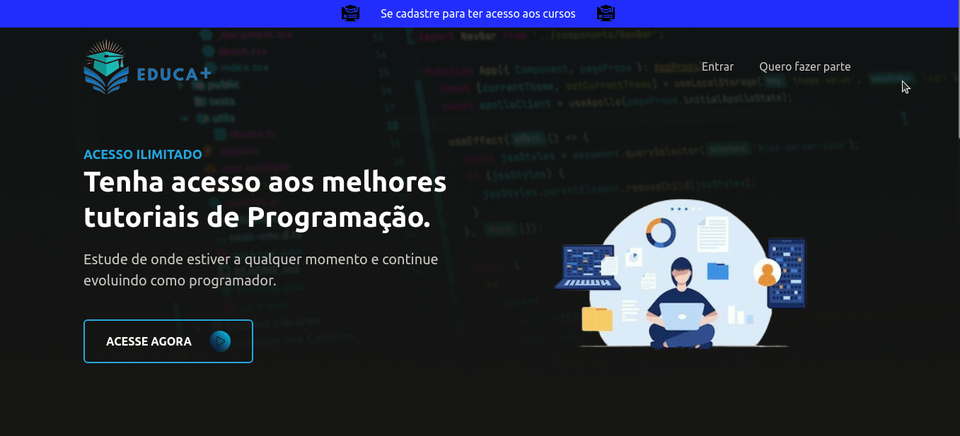 Tela inicial EDucaFlix